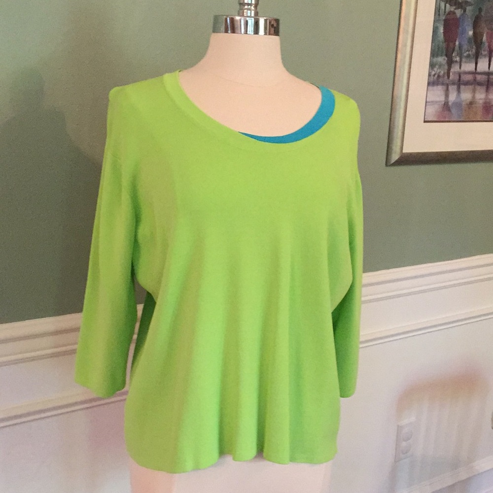 Joseph A. Woman’s knit pullover Size 2X lime green